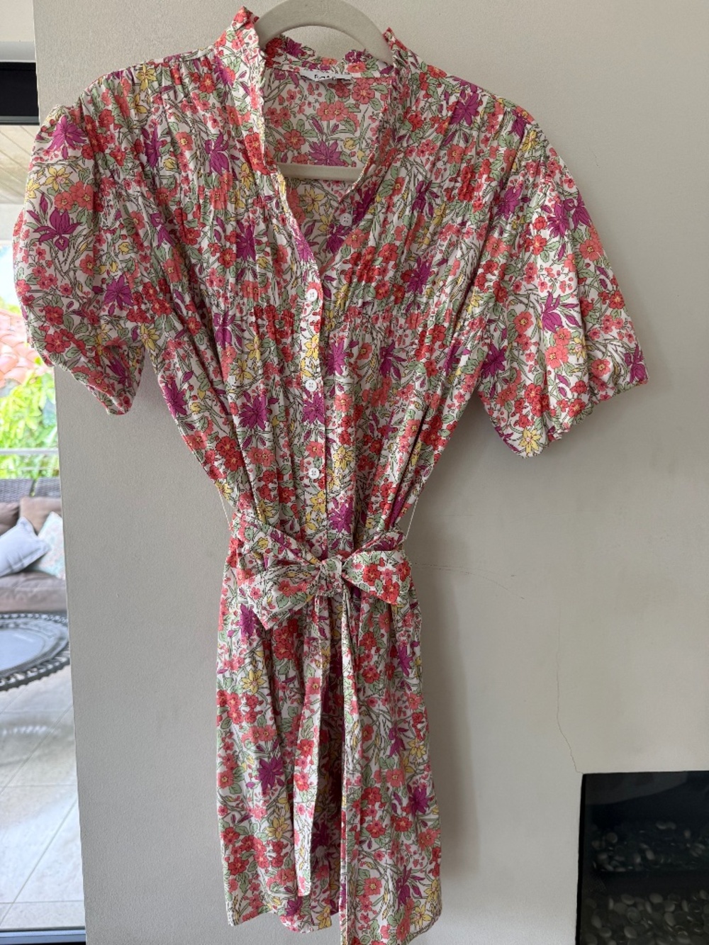 Vibrant cotton floral dress mini